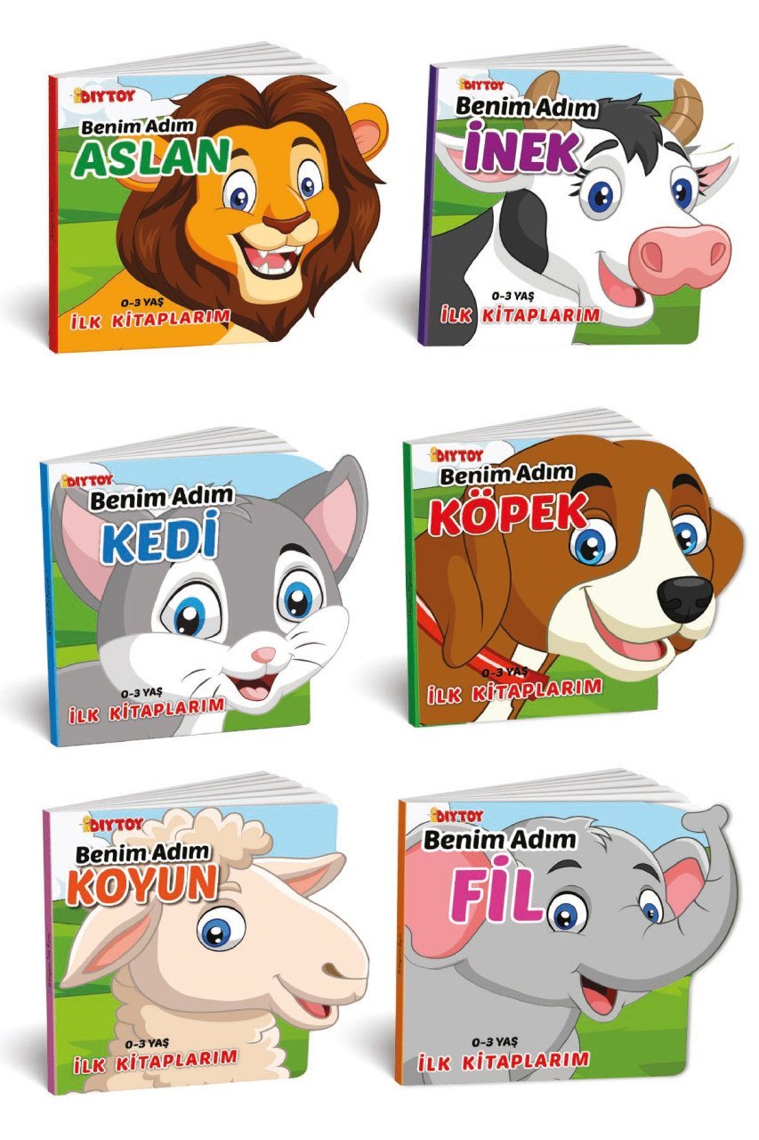 Diytoy İlk Kitaplarım Hayvanlar 6'lı Set - Eğitici ve Eğlenceli Bebek Kitapları