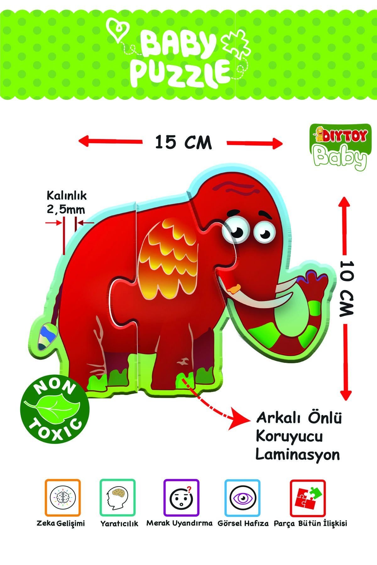 Diytoy Baby Puzzle – Orman Hayvanları | Eğitici Yapboz Seti 1 Yaş ve Üstü