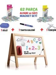 Diytoy Masasüstü Manyetik Yazı Tahtası | 62 Parça Çift Taraflı Beyaz Yaz-Sil & Kara Tahta